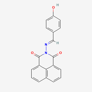 molecular formula C19H12N2O3 B3721022 2-{[(E)-1-(4-hydroxyphenyl)methylidene]amino}-1H-benzo[de]isoquinoline-1,3(2H)-dione 