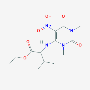 Ethyl 2-({5-nitro-1,3-dimethyl-2,6-dioxo-1,2,3,6-tetrahydro-4-pyrimidinyl}amino)-3-methylbutanoate