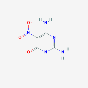 molecular formula C5H7N5O3 B372118 2,6-diamino-5-(nitro)-3-methylpyrimidin-4(3H)-one CAS No. 878-87-5