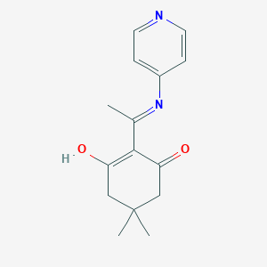 molecular formula C15H18N2O2 B3721202 3-hydroxy-5,5-dimethyl-2-(C-methyl-N-pyridin-4-ylcarbonimidoyl)cyclohex-2-en-1-one 