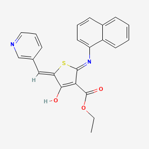 molecular formula C23H18N2O3S B3721207 Ethyl (5Z)-2-[(naphthalen-1-YL)amino]-4-oxo-5-[(pyridin-3-YL)methylidene]-4,5-dihydrothiophene-3-carboxylate 