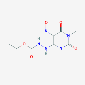 molecular formula C9H13N5O5 B372124 Ethyl 2-(1,3-dimethyl-5-nitroso-2,6-dioxo-1,2,3,6-tetrahydropyrimidin-4-yl)hydrazinecarboxylate 