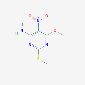 molecular formula C6H8N4O3S B372126 4-Amino-5-nitro-6-(methyloxy)-2-(methylsulfanyl)pyrimidine 