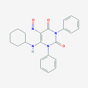 molecular formula C22H22N4O3 B372128 6-(cyclohexylamino)-5-nitroso-1,3-diphenylpyrimidine-2,4(1H,3H)-dione 