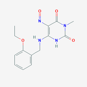 molecular formula C14H16N4O4 B372133 6-[(2-ethoxybenzyl)amino]-3-methyl-5-nitrosopyrimidine-2,4(1H,3H)-dione 