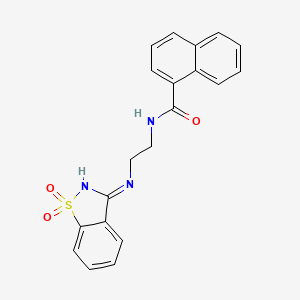 molecular formula C20H17N3O3S B3721367 N-{2-[(1,1-DIOXO-1??,2-BENZOTHIAZOL-3-YL)AMINO]ETHYL}NAPHTHALENE-1-CARBOXAMIDE 