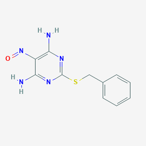 2-Benzylsulfanyl-5-nitrosopyrimidine-4,6-diamine