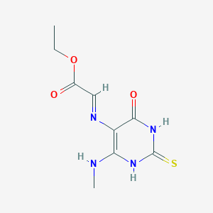 Ethyl {[6-(methylamino)-4-oxo-2-thioxo-1,2,3,4-tetrahydro-5-pyrimidinyl]imino}acetate