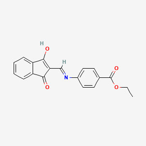 molecular formula C19H15NO4 B3721489 ETHYL 4-{[(1,3-DIOXO-1,3-DIHYDRO-2H-INDEN-2-YLIDEN)METHYL]AMINO}BENZOATE 