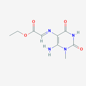 Ethyl [(6-amino-1-methyl-2,4-dioxo-1,2,3,4-tetrahydro-5-pyrimidinyl)imino]acetate