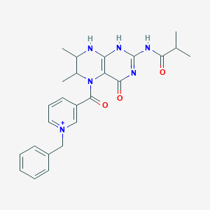 N-[5-(1-benzylpyridin-1-ium-3-carbonyl)-6,7-dimethyl-4-oxo-1,6,7,8-tetrahydropteridin-2-yl]-2-methylpropanamide
