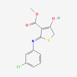 molecular formula C12H10ClNO3S B3721573 Methyl 2-[(3-chlorophenyl)amino]-4-oxo-4,5-dihydrothiophene-3-carboxylate 