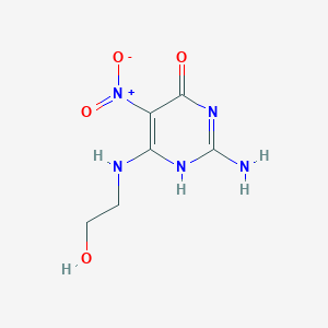 2-amino-6-(2-hydroxyethylamino)-5-nitro-1H-pyrimidin-4-one