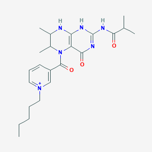N-[6,7-dimethyl-4-oxo-5-(1-pentylpyridin-1-ium-3-carbonyl)-1,6,7,8-tetrahydropteridin-2-yl]-2-methylpropanamide