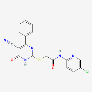 molecular formula C18H12ClN5O2S B3721736 N~1~-(5-CHLORO-2-PYRIDYL)-2-[(5-CYANO-6-OXO-4-PHENYL-1,6-DIHYDRO-2-PYRIMIDINYL)SULFANYL]ACETAMIDE 