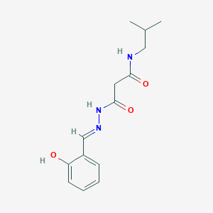 molecular formula C14H19N3O3 B3721752 N'-[(E)-(2-hydroxyphenyl)methylideneamino]-N-(2-methylpropyl)propanediamide 