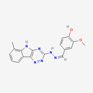molecular formula C18H16N6O2 B3721790 2-Methoxy-4-[(Z)-(2-{6-methyl-5H-[1,2,4]triazino[5,6-B]indol-3-YL}hydrazin-1-ylidene)methyl]phenol 