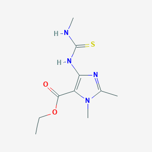 molecular formula C10H16N4O2S B372180 ethyl 1,2-dimethyl-4-{[(methylamino)carbothioyl]amino}-1H-imidazole-5-carboxylate 