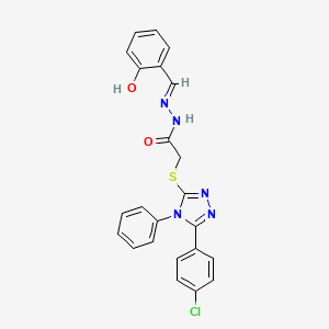 molecular formula C23H18ClN5O2S B3721926 2-{[5-(4-chlorophenyl)-4-phenyl-4H-1,2,4-triazol-3-yl]sulfanyl}-N'-[(E)-(2-hydroxyphenyl)methylidene]acetohydrazide 