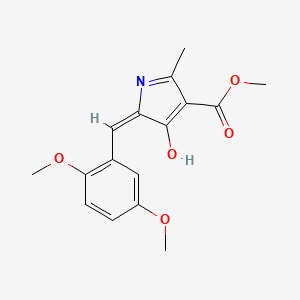 molecular formula C16H17NO5 B3722021 METHYL (5E)-5-[(2,5-DIMETHOXYPHENYL)METHYLIDENE]-2-METHYL-4-OXO-4,5-DIHYDRO-1H-PYRROLE-3-CARBOXYLATE 