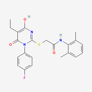 molecular formula C22H22FN3O3S B3722025 N-(2,6-dimethylphenyl)-2-[5-ethyl-1-(4-fluorophenyl)-4-hydroxy-6-oxopyrimidin-2-yl]sulfanylacetamide 