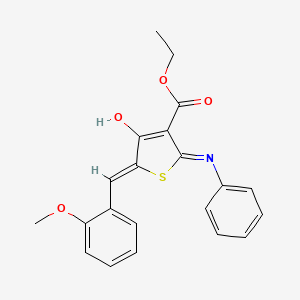 molecular formula C21H19NO4S B3722045 ethyl (5Z)-5-(2-methoxybenzylidene)-4-oxo-2-(phenylamino)-4,5-dihydrothiophene-3-carboxylate 