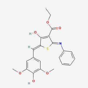 molecular formula C22H21NO6S B3722050 ethyl (5Z)-5-(4-hydroxy-3,5-dimethoxybenzylidene)-4-oxo-2-(phenylamino)-4,5-dihydrothiophene-3-carboxylate 