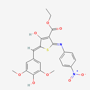 molecular formula C22H20N2O8S B3722072 ethyl (5Z)-5-(4-hydroxy-3,5-dimethoxybenzylidene)-2-[(4-nitrophenyl)amino]-4-oxo-4,5-dihydrothiophene-3-carboxylate 