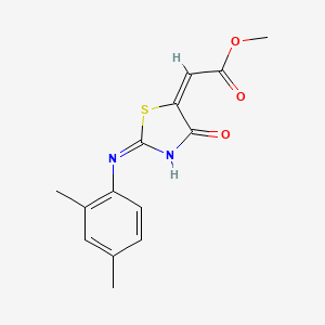 molecular formula C14H14N2O3S B3722105 methyl (2E)-{2-[(2,4-dimethylphenyl)amino]-4-oxo-1,3-thiazol-5(4H)-ylidene}ethanoate 