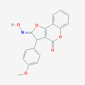 molecular formula C18H13NO5 B372212 3-(4-methoxyphenyl)-4H-furo[3,2-c]chromene-2,4(3H)-dione 2-oxime 