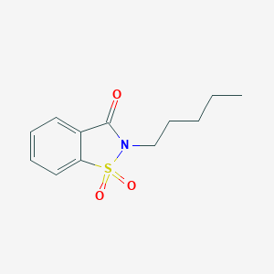 molecular formula C12H15NO3S B372221 1,1-Dioxo-2-pentyl-1,2-benzothiazol-3-one CAS No. 83747-19-7
