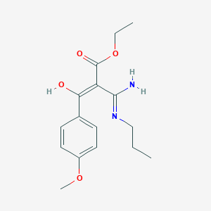 molecular formula C16H22N2O4 B3722229 ethyl (2Z)-3-amino-2-[(4-methoxyphenyl)carbonyl]-3-(propylamino)prop-2-enoate 