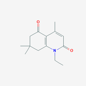 molecular formula C14H19NO2 B372230 1-ethyl-4,7,7-trimethyl-7,8-dihydro-2,5(1H,6H)-quinolinedione 