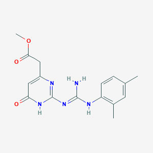 molecular formula C16H19N5O3 B3722474 METHYL 2-(2-{[(2,4-DIMETHYLANILINO)(IMINO)METHYL]AMINO}-6-OXO-1,6-DIHYDRO-4-PYRIMIDINYL)ACETATE 