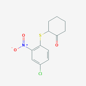 molecular formula C12H12ClNO3S B372252 2-({4-Chloro-2-nitrophenyl}sulfanyl)cyclohexanone 