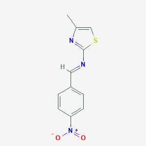 molecular formula C11H9N3O2S B372297 (4-Methylthiazol-2-yl)(4-nitrobenzylidene)amine CAS No. 136860-27-0
