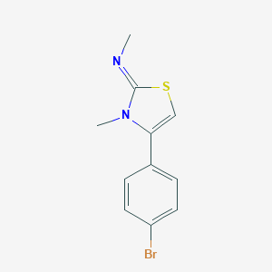 molecular formula C11H11BrN2S B372300 N-(4-(4-bromophenyl)-3-methyl-1,3-thiazol-2(3H)-ylidene)-N-methylamine 