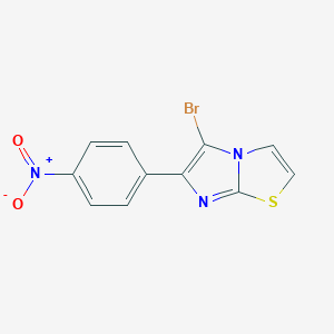 molecular formula C11H6BrN3O2S B372304 5-Bromo-6-{4-nitrophenyl}imidazo[2,1-b][1,3]thiazole 