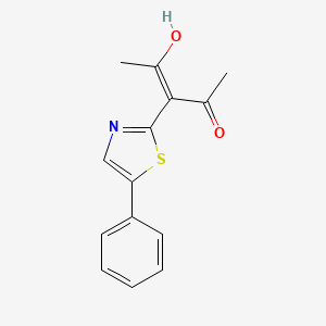 molecular formula C14H13NO2S B3723063 (E)-4-hydroxy-3-(5-phenyl-1,3-thiazol-2-yl)pent-3-en-2-one 