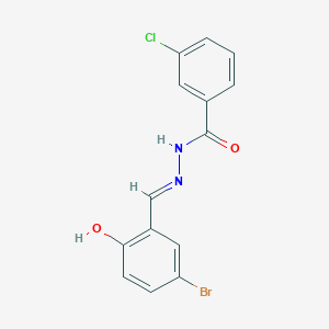molecular formula C14H10BrClN2O2 B3723094 N'-[(E)-(5-bromo-2-hydroxyphenyl)methylidene]-3-chlorobenzohydrazide 