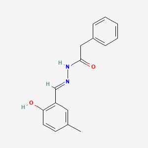 molecular formula C16H16N2O2 B3723112 N'-[(E)-(2-hydroxy-5-methylphenyl)methylidene]-2-phenylacetohydrazide 