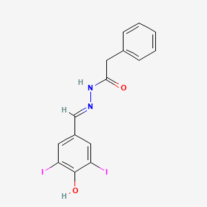 molecular formula C15H12I2N2O2 B3723115 N'-[(E)-(4-hydroxy-3,5-diiodophenyl)methylidene]-2-phenylacetohydrazide 