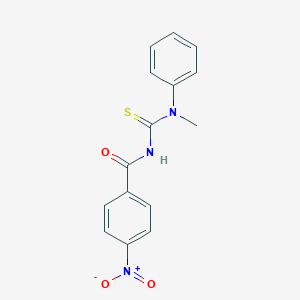 molecular formula C15H13N3O3S B372318 N'-{4-nitrobenzoyl}-N-methyl-N-phenylthiourea 