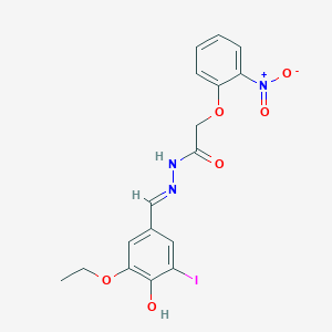 molecular formula C17H16IN3O6 B3723197 N'-[(E)-(3-ethoxy-4-hydroxy-5-iodophenyl)methylidene]-2-(2-nitrophenoxy)acetohydrazide 