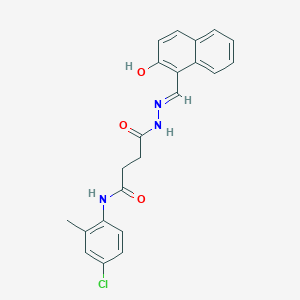 molecular formula C22H20ClN3O3 B3723208 N-(4-Chloro-2-methylphenyl)-3-{N'-[(E)-(2-hydroxynaphthalen-1-YL)methylidene]hydrazinecarbonyl}propanamide 