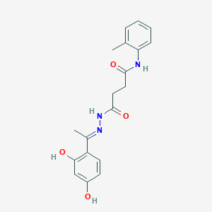 molecular formula C19H21N3O4 B3723214 N'-[(E)-1-(2,4-dihydroxyphenyl)ethylideneamino]-N-(2-methylphenyl)butanediamide 