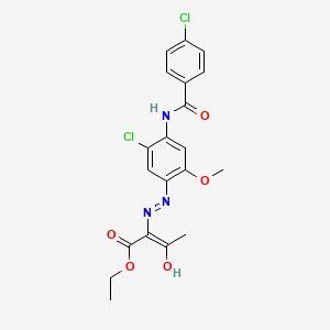 molecular formula C20H19Cl2N3O5 B3723229 ethyl (E)-2-[[5-chloro-4-[(4-chlorobenzoyl)amino]-2-methoxyphenyl]diazenyl]-3-hydroxybut-2-enoate 