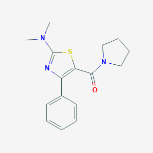 molecular formula C16H19N3OS B372323 N,N-dimethyl-4-phenyl-5-(1-pyrrolidinylcarbonyl)-1,3-thiazol-2-amine 