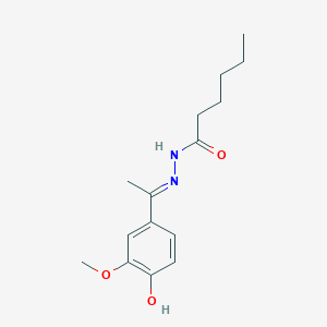 molecular formula C15H22N2O3 B3723281 N-[(E)-1-(4-hydroxy-3-methoxyphenyl)ethylideneamino]hexanamide 
