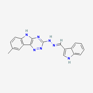 molecular formula C19H15N7 B3723290 N-[(E)-1H-indol-3-ylmethylideneamino]-8-methyl-5H-[1,2,4]triazino[5,6-b]indol-3-amine 